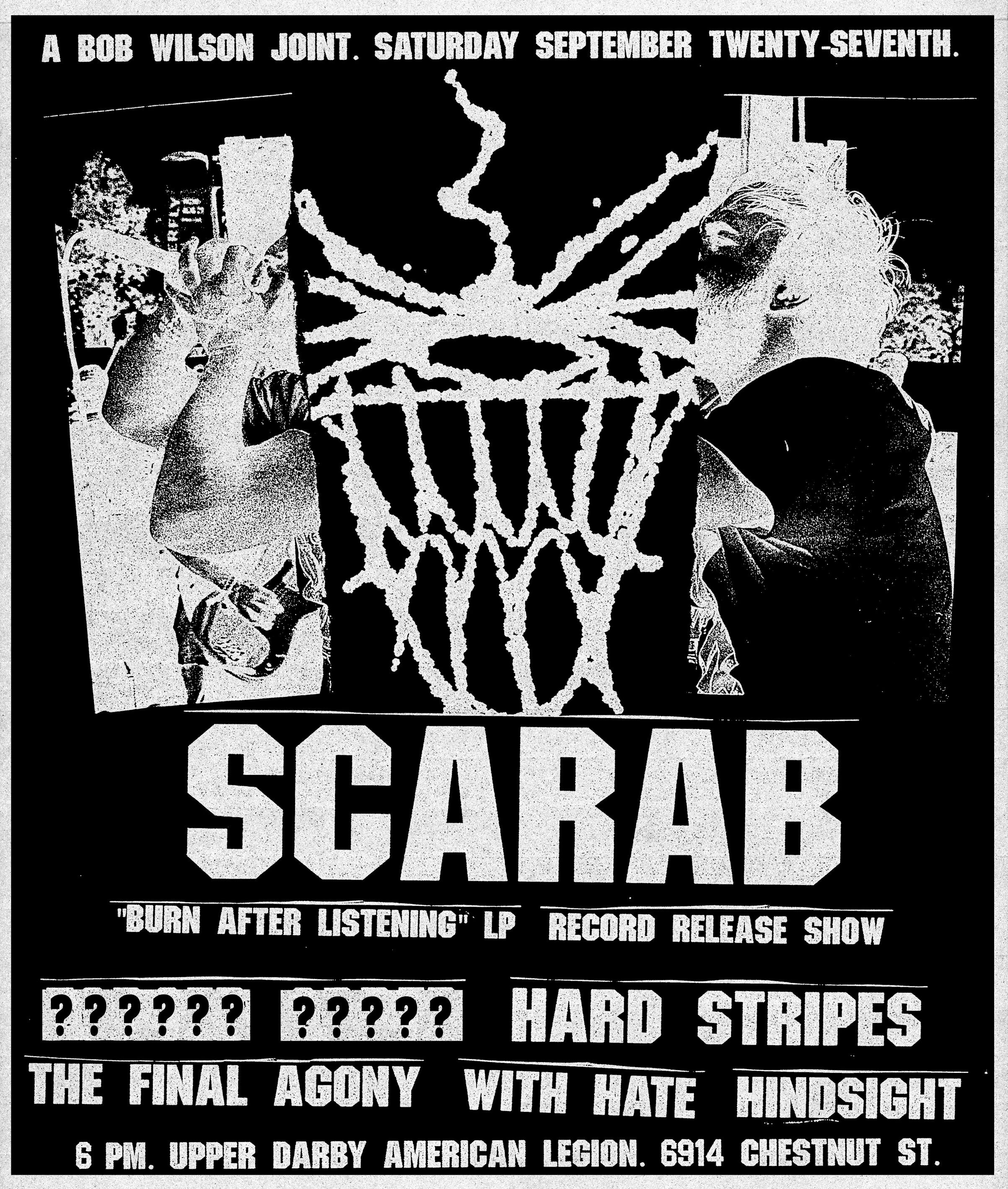Scarab”Burn After Reading” Record Release,Hard Stripes,The Final Agony,With Hate,Hindsight
